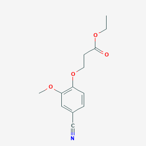 molecular formula C13H15NO4 B7867852 Ethyl 3-(4-cyano-2-methoxy-phenoxy)propanoate 