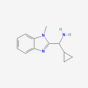 molecular formula C12H15N3 B7868022 C-Cyclopropyl-C-(1-methyl-1H-benzoimidazol-2-yl)-methylamine 