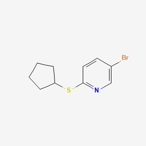 molecular formula C10H12BrNS B7868107 5-Bromo-2-(cyclopentylsulfanyl)pyridine 