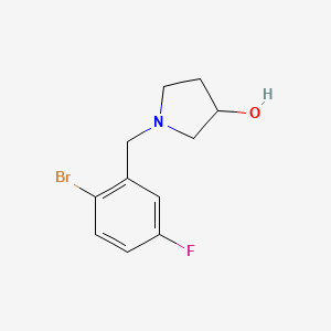 molecular formula C11H13BrFNO B7868125 1-[(2-Bromo-5-fluorophenyl)methyl]pyrrolidin-3-ol 