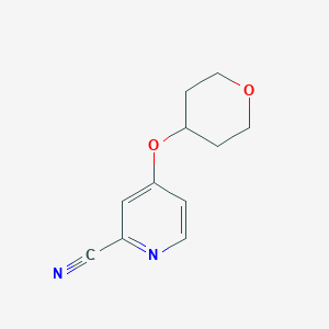 molecular formula C11H12N2O2 B7868153 4-((Tetrahydro-2H-pyran-4-yl)oxy)picolinonitrile 