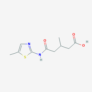 molecular formula C10H14N2O3S B7868160 3-Methyl-5-[(5-methyl-1,3-thiazol-2-yl)amino]-5-oxopentanoic acid 