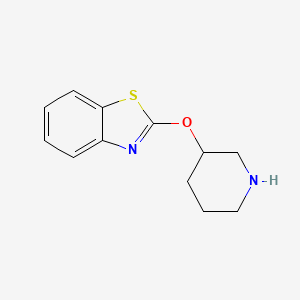 molecular formula C12H14N2OS B7868238 2-(Piperidin-3-yloxy)-1,3-benzothiazole 