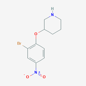 molecular formula C11H13BrN2O3 B7868241 3-(2-Bromo-4-nitrophenoxy)piperidine 