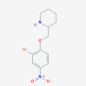molecular formula C12H15BrN2O3 B7868251 2-[(2-Bromo-4-nitrophenoxy)methyl]piperidine 