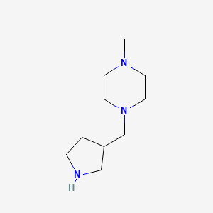molecular formula C10H21N3 B7868257 1-Methyl-4-(3-pyrrolidinylmethyl)-piperazine 3HCl 