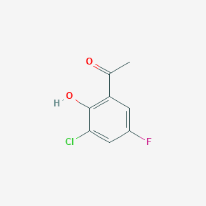molecular formula C8H6ClFO2 B7868325 1-(3-Chloro-5-fluoro-2-hydroxyphenyl)ethan-1-one 