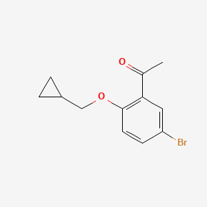 molecular formula C12H13BrO2 B7868337 1-[5-Bromo-2-(cyclopropylmethoxy)phenyl]ethan-1-one 