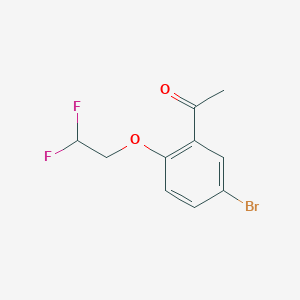 molecular formula C10H9BrF2O2 B7868342 1-[5-Bromo-2-(2,2-difluoroethoxy)phenyl]ethan-1-one 
