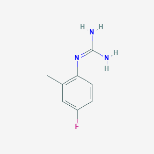 molecular formula C8H10FN3 B7868380 1-(4-Fluoro-2-methylphenyl)guanidine 