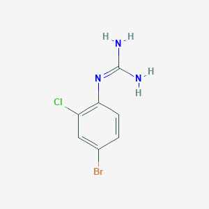 molecular formula C7H7BrClN3 B7868381 1-(4-Bromo-2-chlorophenyl)guanidine 