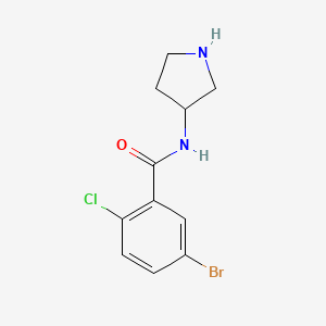 molecular formula C11H12BrClN2O B7868388 5-Bromo-2-chloro-N-(pyrrolidin-3-yl)benzamide 