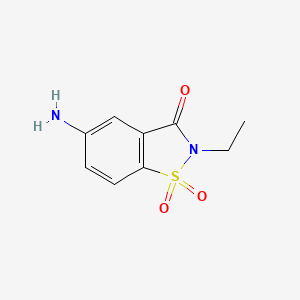 molecular formula C9H10N2O3S B7868391 5-Amino-2-ethylbenzo[d]isothiazol-3(2h)-one 1,1-dioxide 