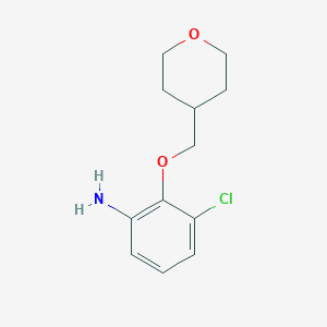 molecular formula C12H16ClNO2 B7868423 3-Chloro-2-(tetrahydro-pyran-4-ylmethoxy)-phenylamine 