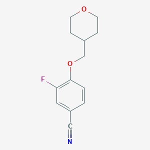 molecular formula C13H14FNO2 B7868427 3-Fluoro-4-((tetrahydro-2H-pyran-4-yl)methoxy)benzonitrile 