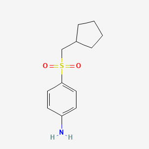 molecular formula C12H17NO2S B7868459 4-(Cyclopentylmethylsulfonyl)aniline 