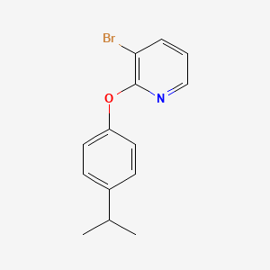 molecular formula C14H14BrNO B7868471 3-Bromo-2-(4-isopropylphenoxy)pyridine 