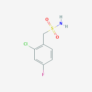 molecular formula C7H7ClFNO2S B7868569 2-Chloro-4-fluorobenzenemethanesulfonamide 