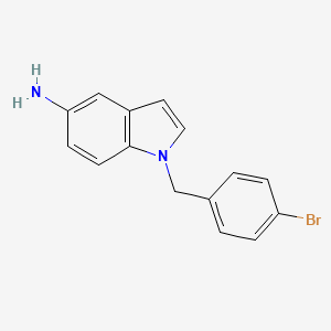 molecular formula C15H13BrN2 B7868588 1-[(4-Bromophenyl)methyl]-1H-indol-5-amine 