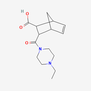 molecular formula C15H22N2O3 B7868645 3-(4-乙基哌嗪-1-羰基)双环[2.2.1]庚-5-烯-2-羧酸 