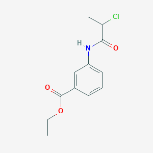 molecular formula C12H14ClNO3 B7868654 Ethyl 3-(2-chloropropanoylamino)benzoate 