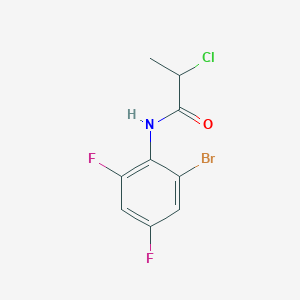 molecular formula C9H7BrClF2NO B7868655 N-(2-bromo-4,6-difluorophenyl)-2-chloropropanamide 