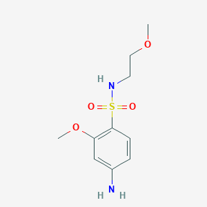 molecular formula C10H16N2O4S B7868688 4-amino-2-methoxy-N-(2-methoxyethyl)benzenesulfonamide 