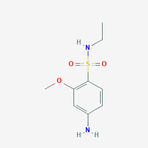 molecular formula C9H14N2O3S B7868701 4-Amino-N-ethyl-2-methoxybenzene-1-sulfonamide 