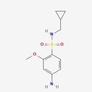 molecular formula C11H16N2O3S B7868704 4-amino-N-(cyclopropylmethyl)-2-methoxybenzenesulfonamide 