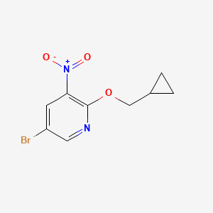 molecular formula C9H9BrN2O3 B7868834 5-Bromo-2-(cyclopropylmethoxy)-3-nitropyridine 