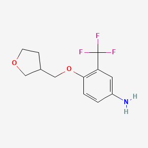 molecular formula C12H14F3NO2 B7868872 4-[(Oxolan-3-yl)methoxy]-3-(trifluoromethyl)aniline 