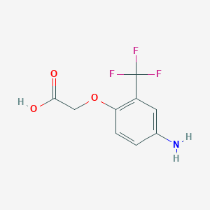 molecular formula C9H8F3NO3 B7868875 2-(4-Amino-2-(trifluoromethyl)phenoxy)acetic acid 