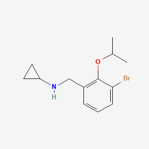molecular formula C13H18BrNO B7868917 N-{[3-Bromo-2-(propan-2-yloxy)phenyl]methyl}cyclopropanamine 