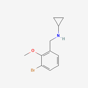 molecular formula C11H14BrNO B7868921 N-[(3-bromo-2-methoxyphenyl)methyl]cyclopropanamine 