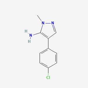 molecular formula C10H10ClN3 B7868945 4-(4-Chlorophenyl)-1-methyl-1H-pyrazol-5-amine 