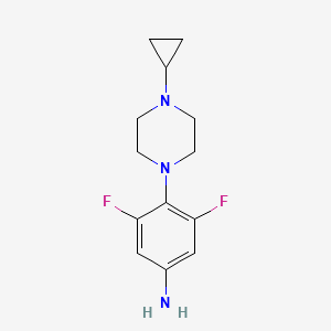molecular formula C13H17F2N3 B7869140 4-(4-Cyclopropylpiperazin-1-yl)-3,5-difluoroaniline 