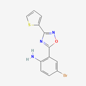 molecular formula C12H8BrN3OS B7869192 4-Bromo-2-(3-thiophen-2-yl-1,2,4-oxadiazol-5-yl)aniline 