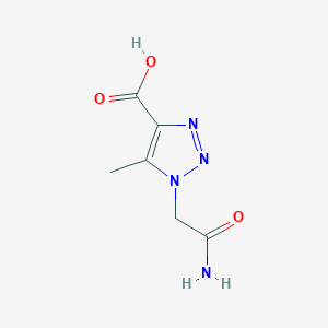 molecular formula C6H8N4O3 B7869210 1-(carbamoylmethyl)-5-methyl-1H-1,2,3-triazole-4-carboxylic acid 