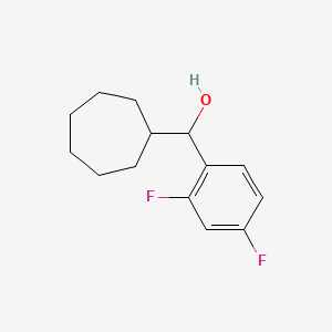 molecular formula C14H18F2O B7869257 Cycloheptyl (2,4-difluorophenyl)methanol 