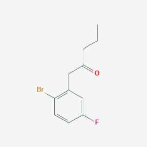 molecular formula C11H12BrFO B7869280 1-(2-Bromo-5-fluorophenyl)pentan-2-one 