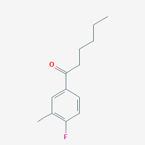 molecular formula C13H17FO B7869283 1-(4-Fluoro-3-methylphenyl)hexan-1-one 