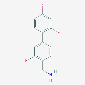 molecular formula C13H10F3N B7869298 [4-(2,4-Difluorophenyl)-2-fluorophenyl]methanamine 