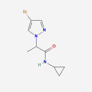 molecular formula C9H12BrN3O B7869318 2-(4-Bromo-1H-pyrazol-1-yl)-N-cyclopropylpropanamide 