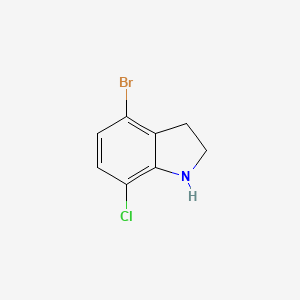 molecular formula C8H7BrClN B7869415 4-bromo-7-chloro-2,3-dihydro-1H-indole 