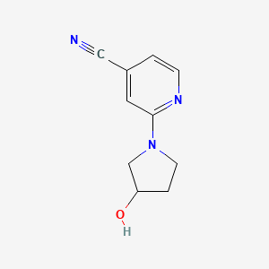 molecular formula C10H11N3O B7869444 2-(3-Hydroxypyrrolidin-1-yl)isonicotinonitrile 