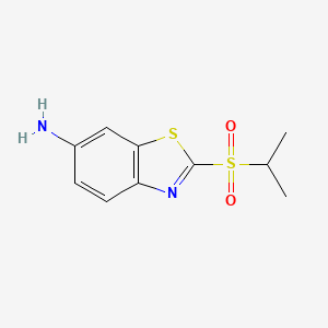 molecular formula C10H12N2O2S2 B7869532 2-(Isopropylsulfonyl)-1,3-benzothiazol-6-amine 