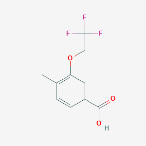 molecular formula C10H9F3O3 B7869582 4-Methyl-3-(2,2,2-trifluoroethoxy)benzoic acid 