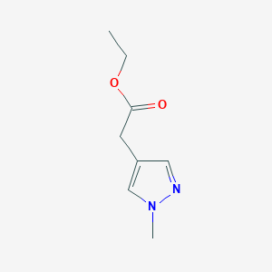 molecular formula C8H12N2O2 B7869594 Ethyl 2-(1-methyl-1H-pyrazol-4-yl)acetate 