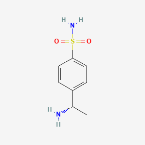 molecular formula C8H12N2O2S B7869633 4-[(1S)-1-aminoethyl]benzene-1-sulfonamide 