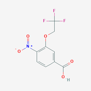 molecular formula C9H6F3NO5 B7869646 4-Nitro-3-(2,2,2-trifluoroethoxy)benzoic acid 